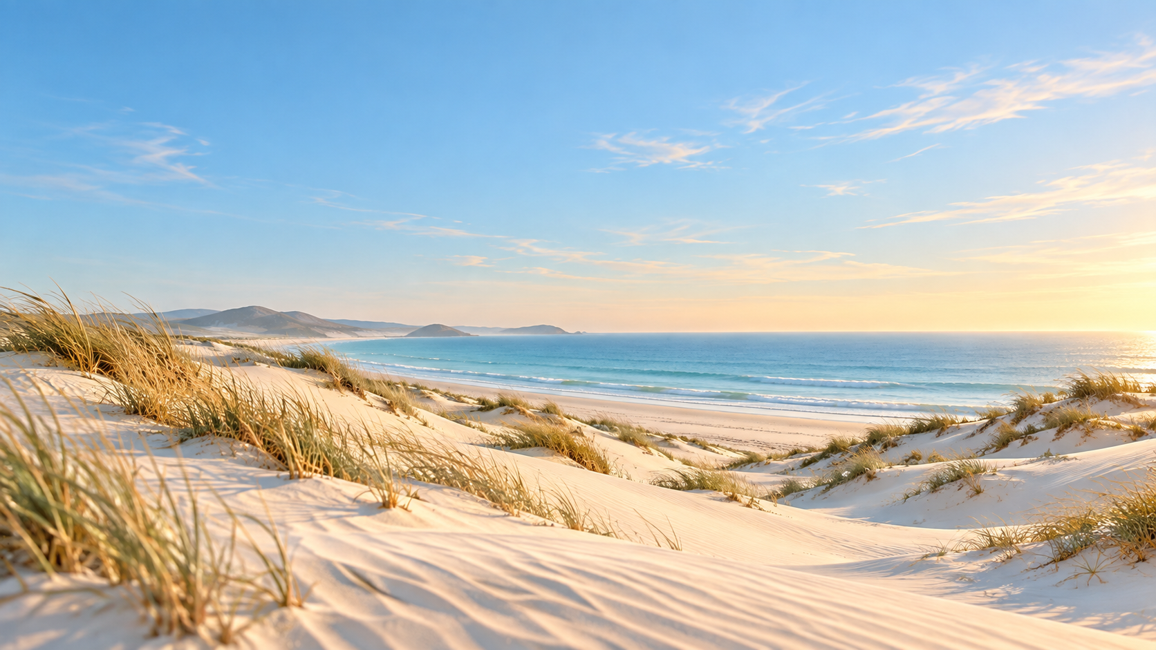 Coastal dunes meeting bright sky and open sea. About or editorial section image.