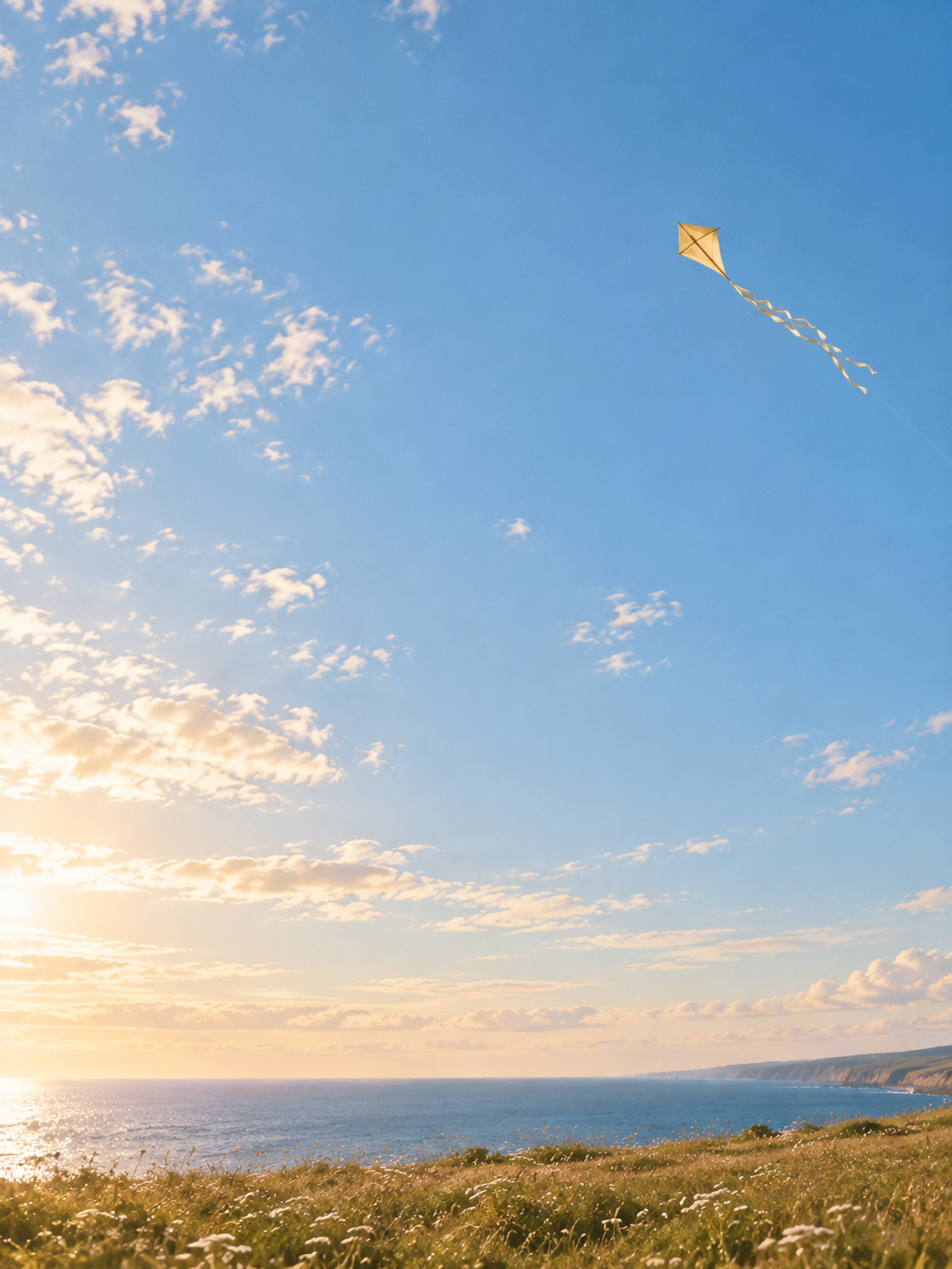 Playful kites and a wide-open sky. Mobile hero or tall editorial panel.