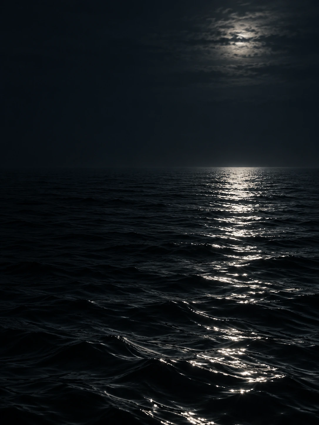Silver moonlight falling across deep, still water. Mobile hero background.