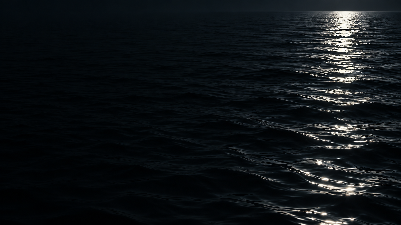 Silver moonlight falling across deep, still water. Alternate palette section image.