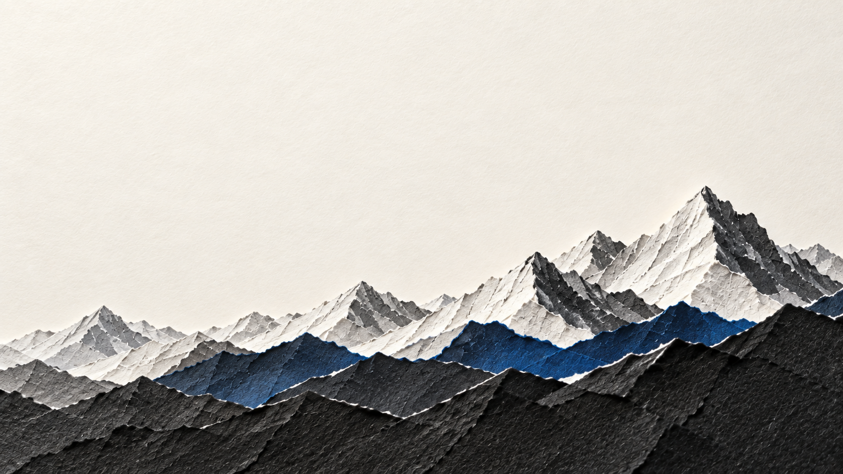 Sculptural mountain ridges cut from ivory and ultramarine paper. About or editorial section image.