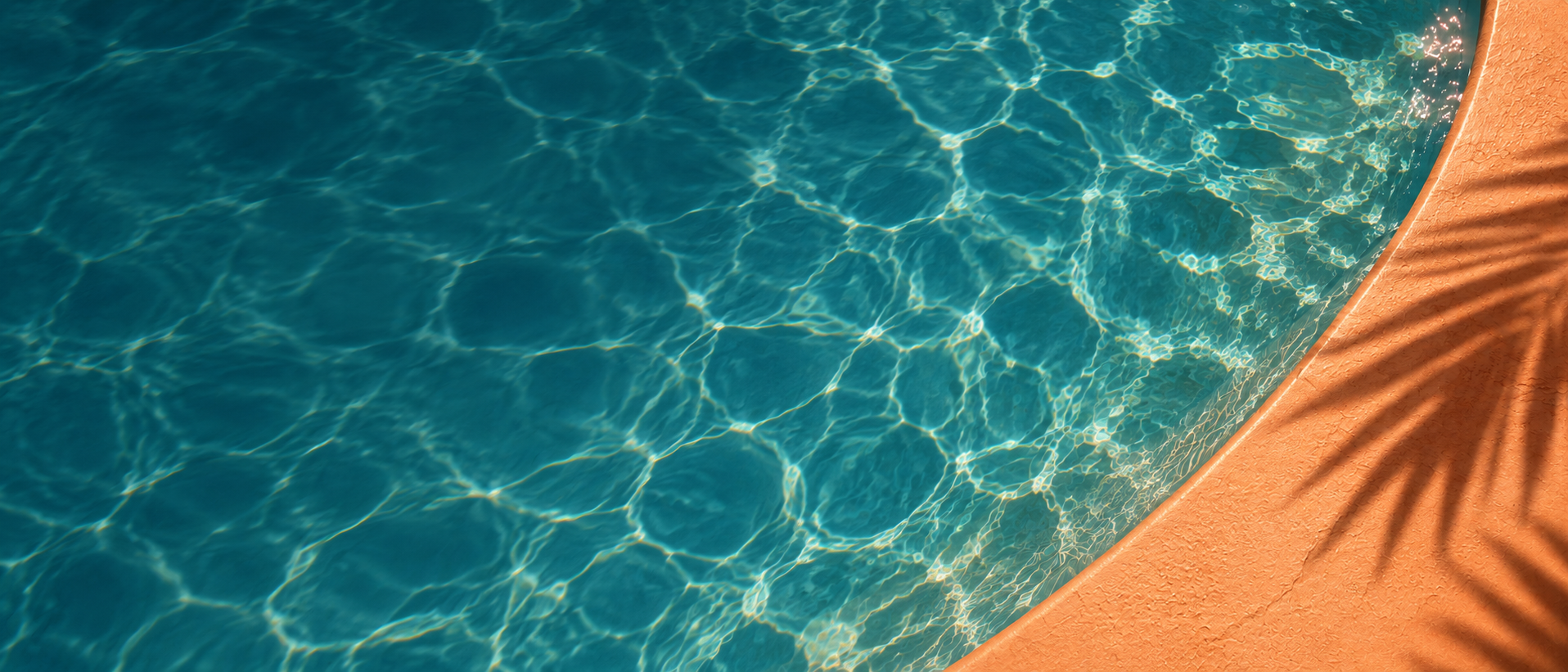 Sunlit poolside color with a soft apricot warmth. Darker section background.