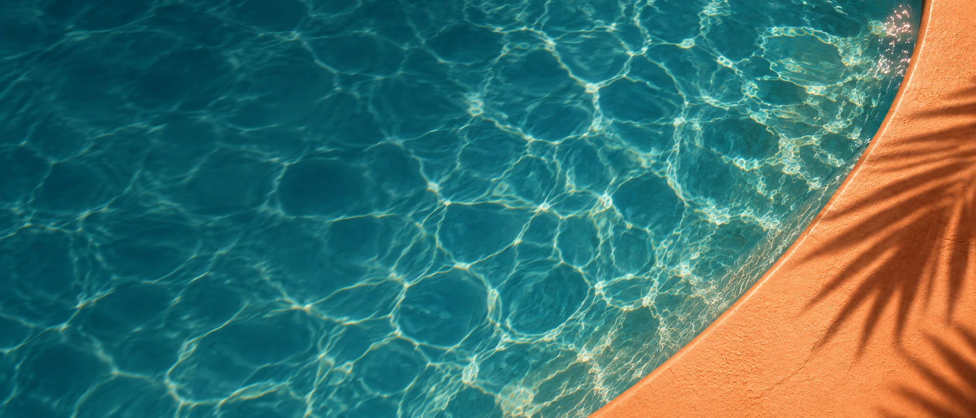 Sunlit poolside color with a soft apricot warmth. Darker section background.