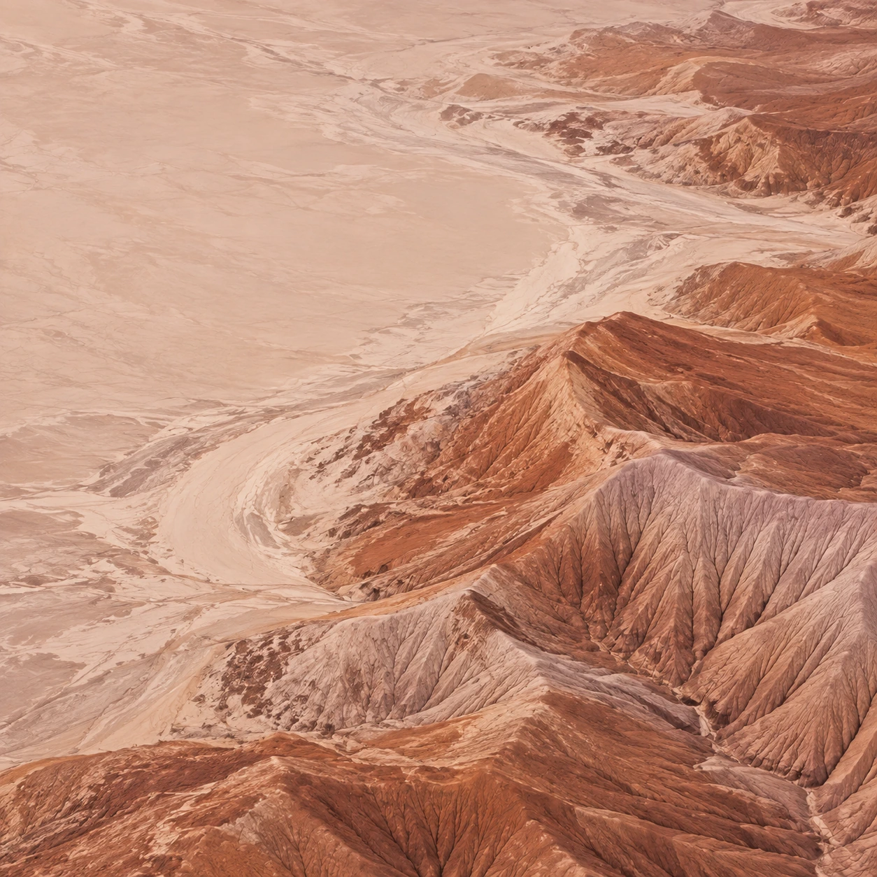 Sculpted desert lines and warm terracotta earth. Square editorial or social card.